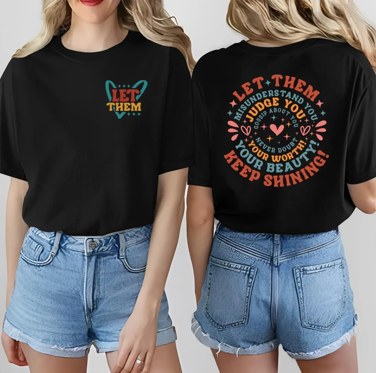 Mental Health Shirt for Women Let Them Misunderstand You Tshirt Cute Heart Motivational Graphic Tee Inspirational Gift