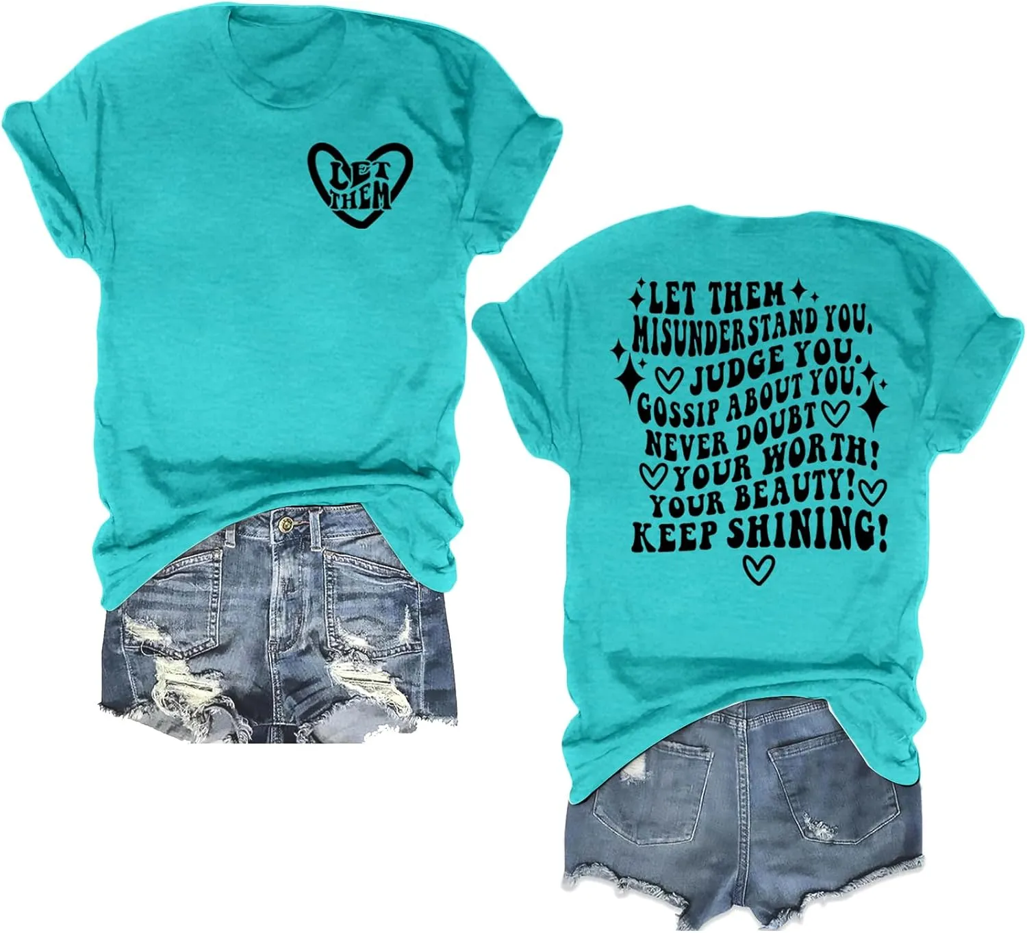 Mental Health Shirt for Women Let Them Misunderstand You Tshirt Cute Heart Motivational Graphic Tee Inspirational Gift