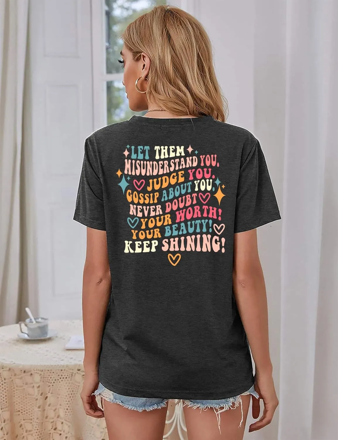 Mental Health Shirt for Women Let Them Misunderstand You Tshirt Cute Heart Motivational Graphic Tee Inspirational Gift