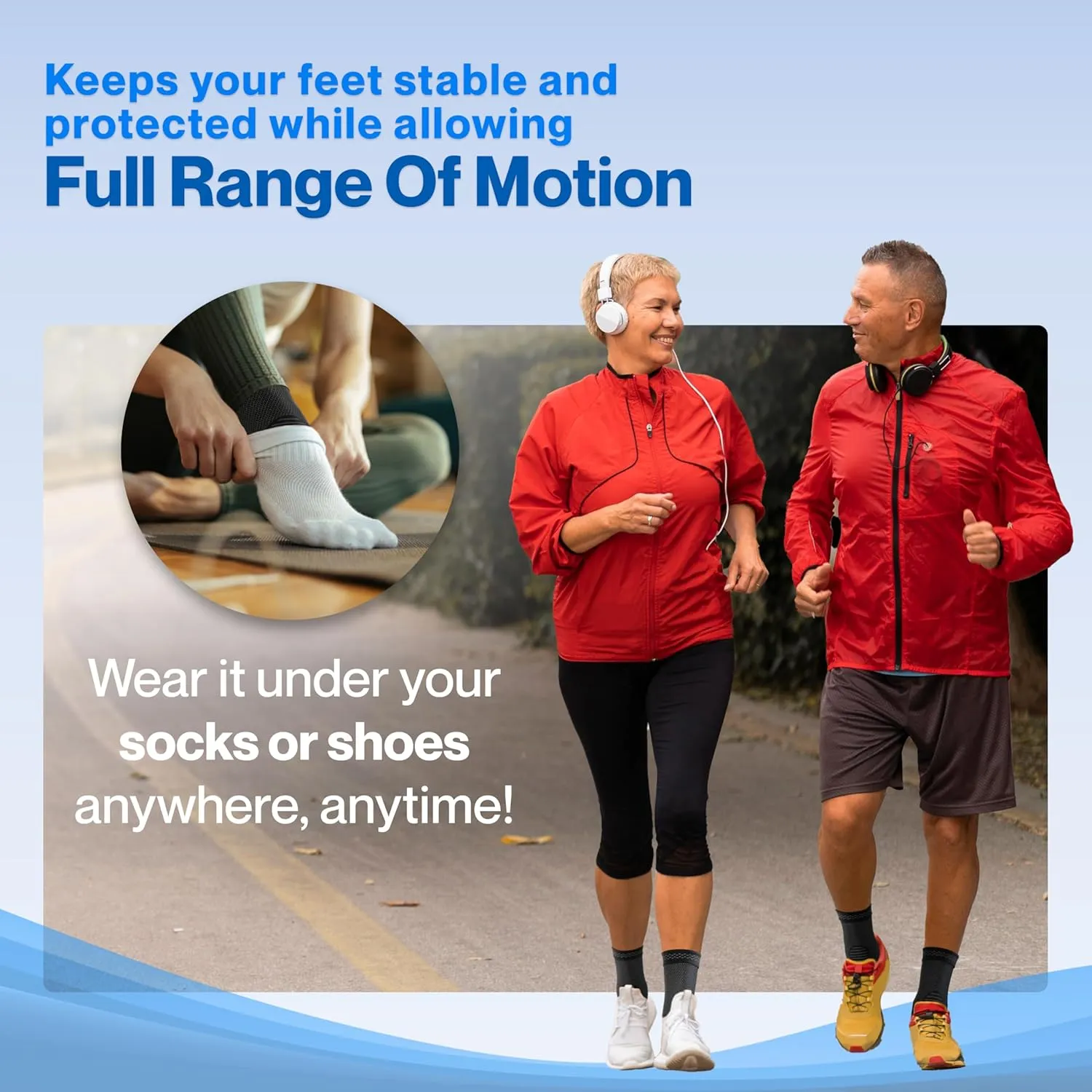 Modvel Foot & Ankle Brace Socks for Sprained Ankle Compression Sleeve - Ankle Support for Women & Men - Tendonitis & Arthritis Ankle Brace Sports Running, Torn Ligaments & Women Stabilizing Ankle Wrap