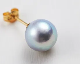 Natural Blue Akoya pearl Single Earring