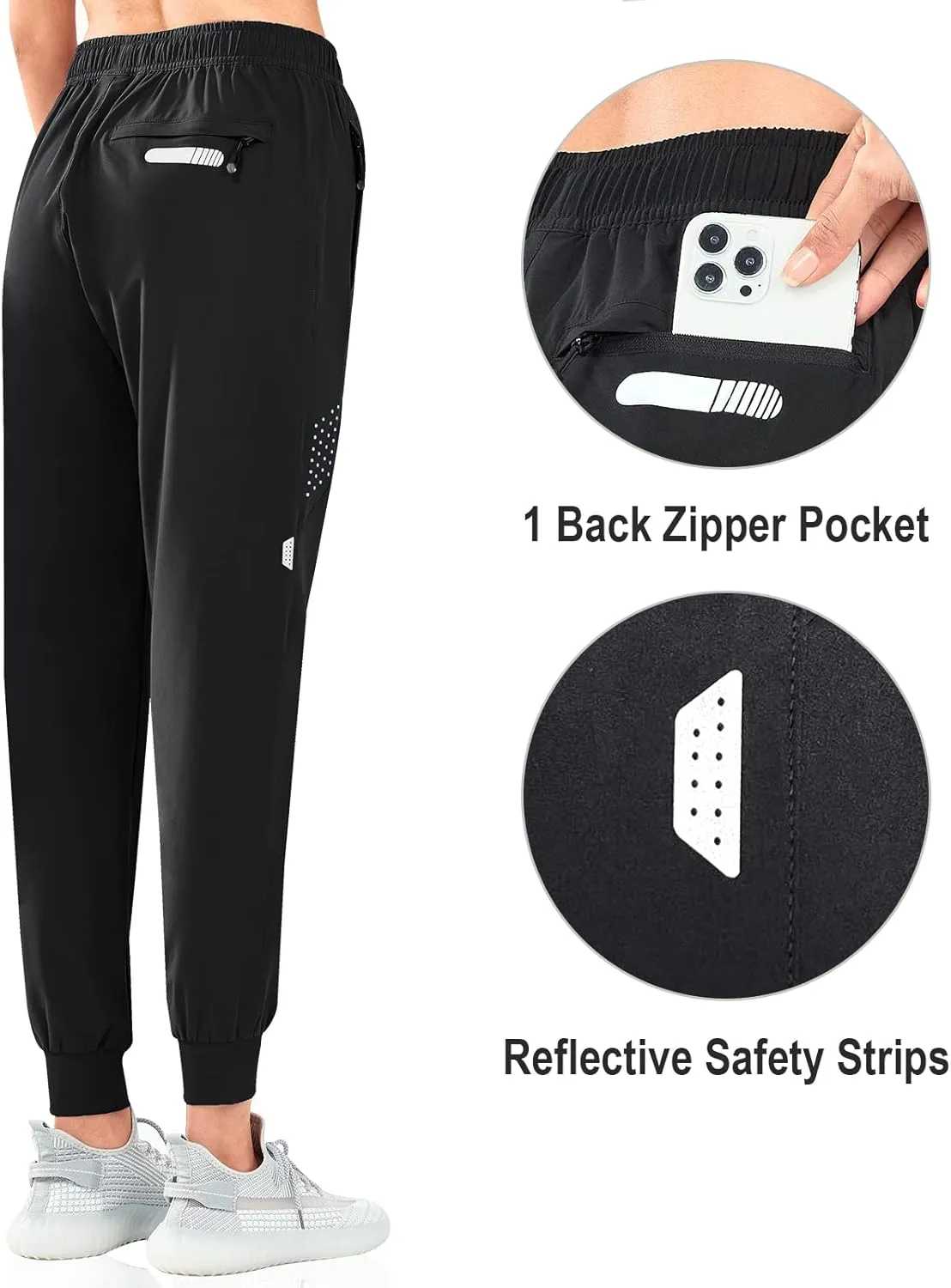 NORTHYARD Women's Running Athletic Pants Track Lightweight Joggers Workout Jogging Casual Sweatpants with Zipper Pockets