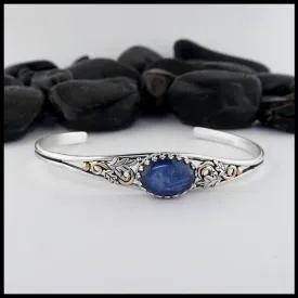 Oak Leaf Cuff Bracelet with Kyanite