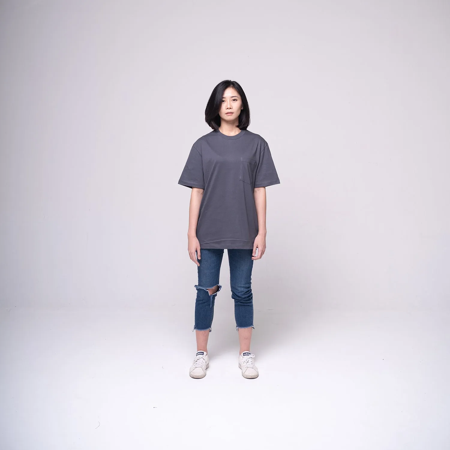 Oversized Pocket T-shirt Dark Grey