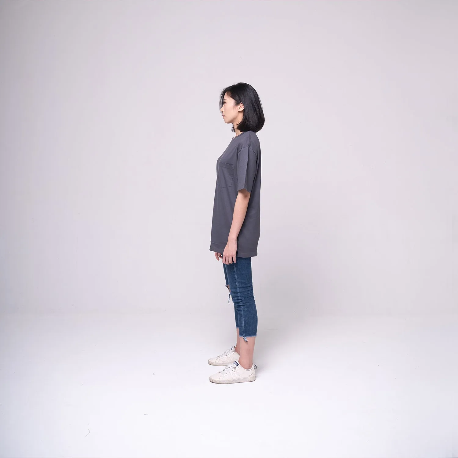 Oversized Pocket T-shirt Dark Grey