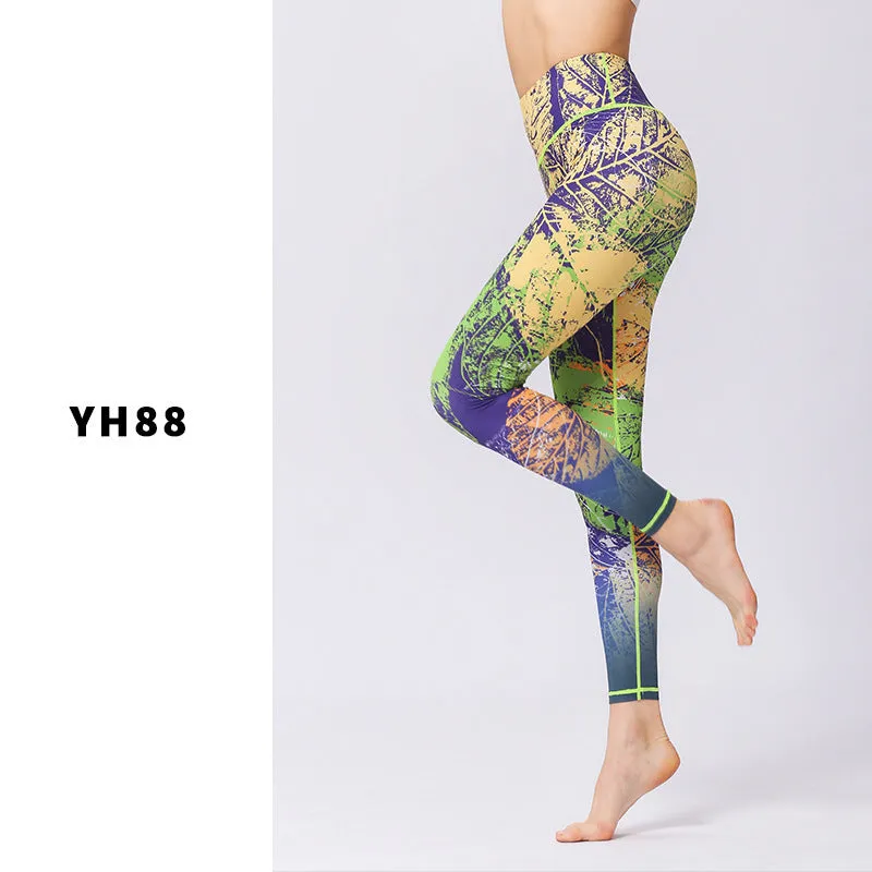 Printed Floral Yoga Pants Tight Exercise Yoga Clothing Slim Fitness Yoga Suit