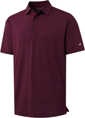 Rouen Mens Golf Shirts Short Sleeve Quick Dry Breathable Active Heather Jacquard Regular Fit Casual Polo Shirts for Men
