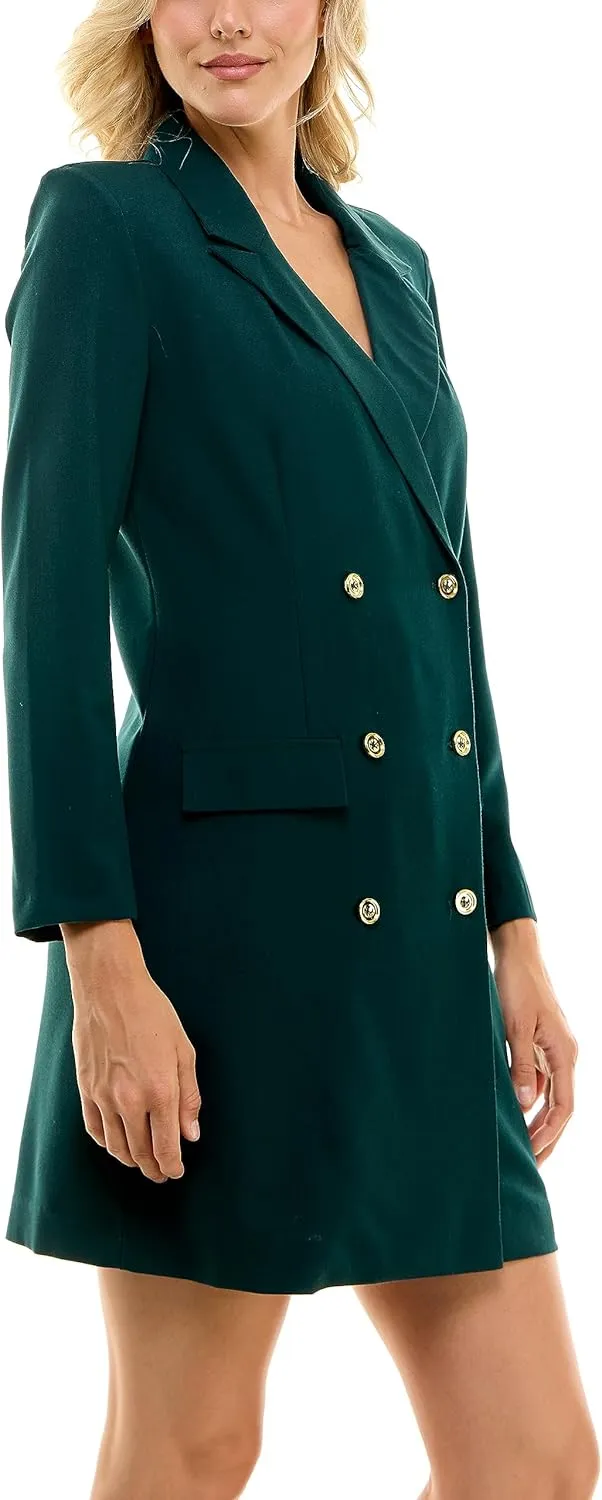 Sharagano Women's Versatile Stretch Sharkskin Blazer Dress