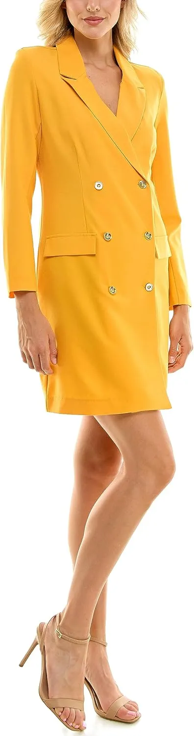 Sharagano Women's Versatile Stretch Sharkskin Blazer Dress
