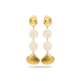 Shell and Resin drop earrings