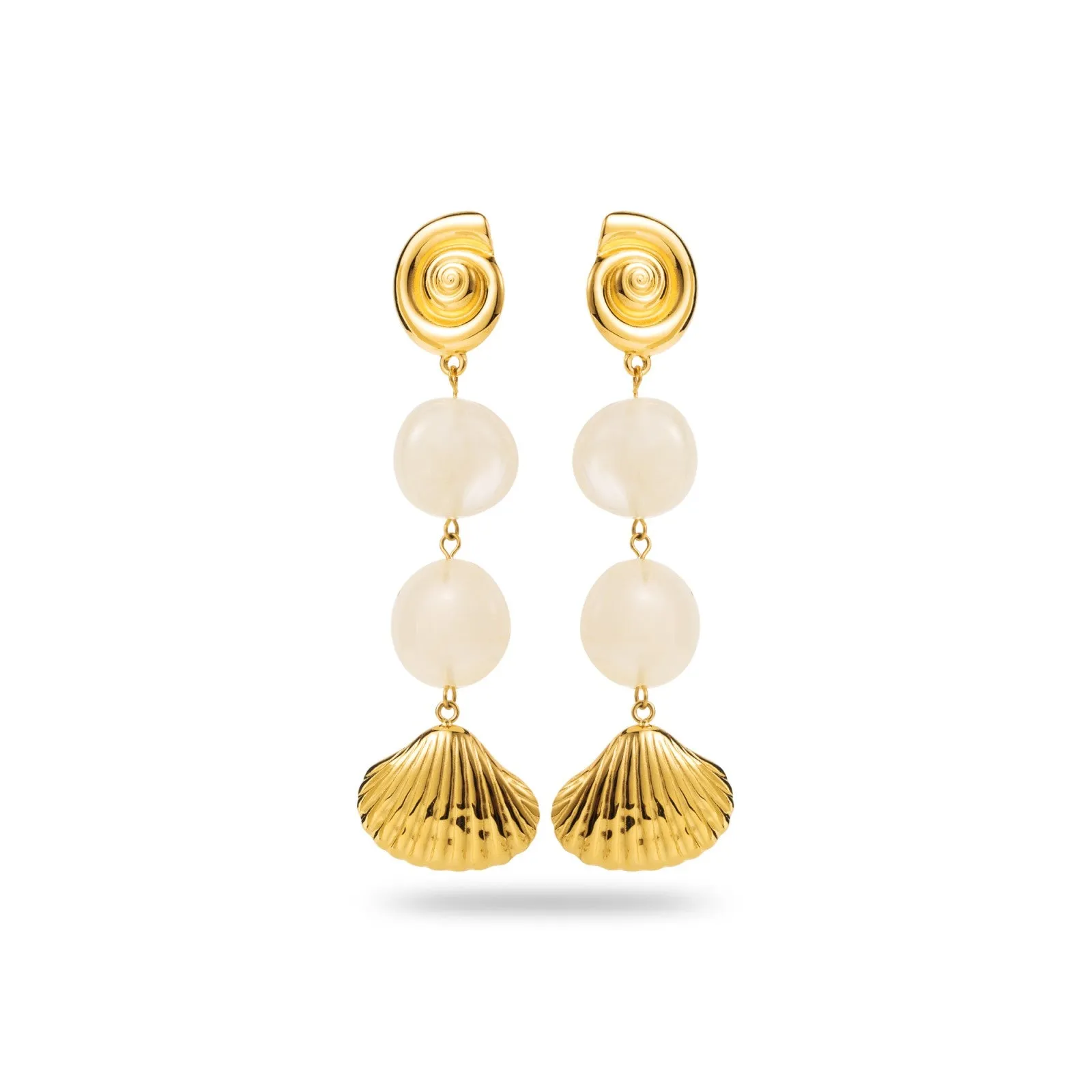 Shell and Resin drop earrings