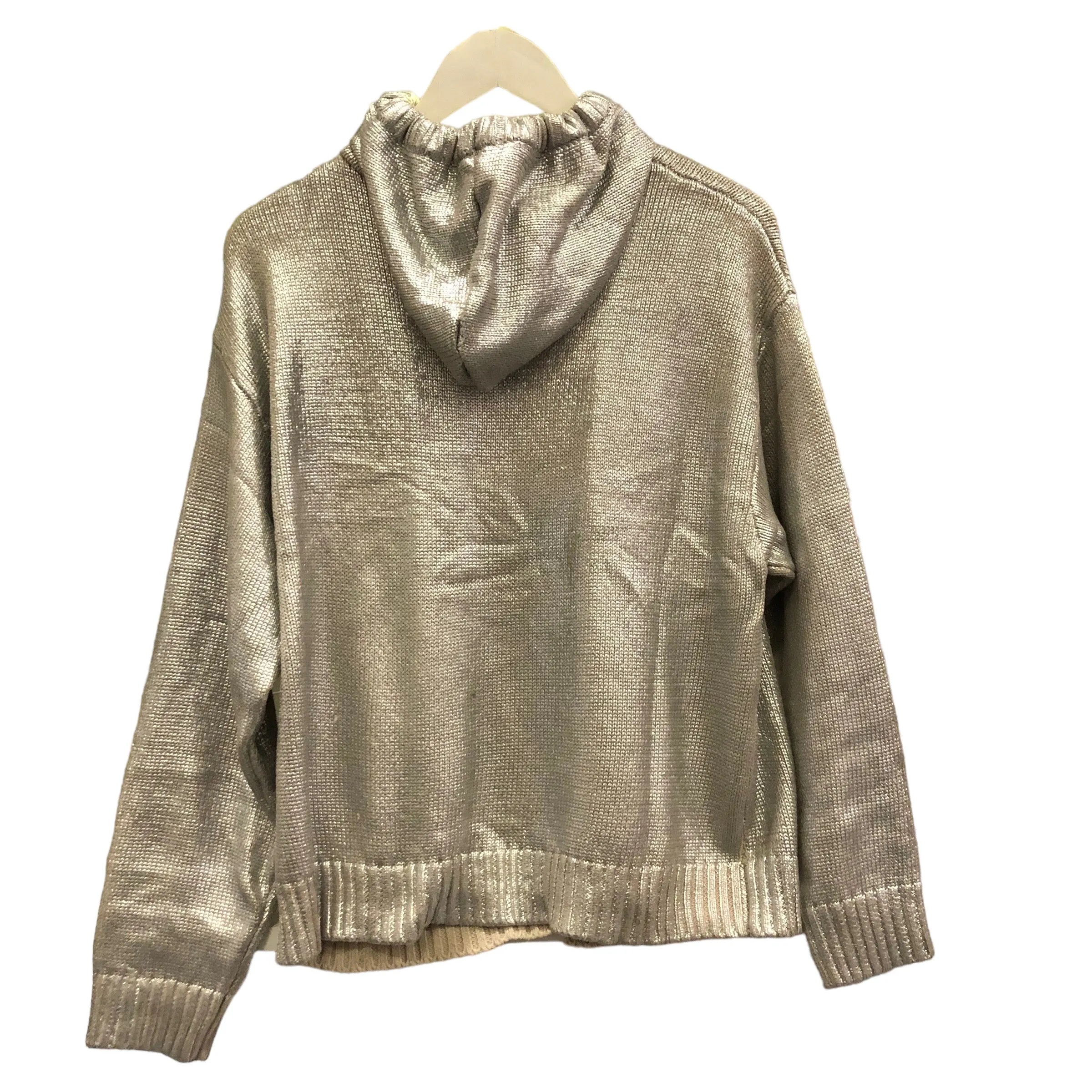 Silver Knit Hoody Sweater