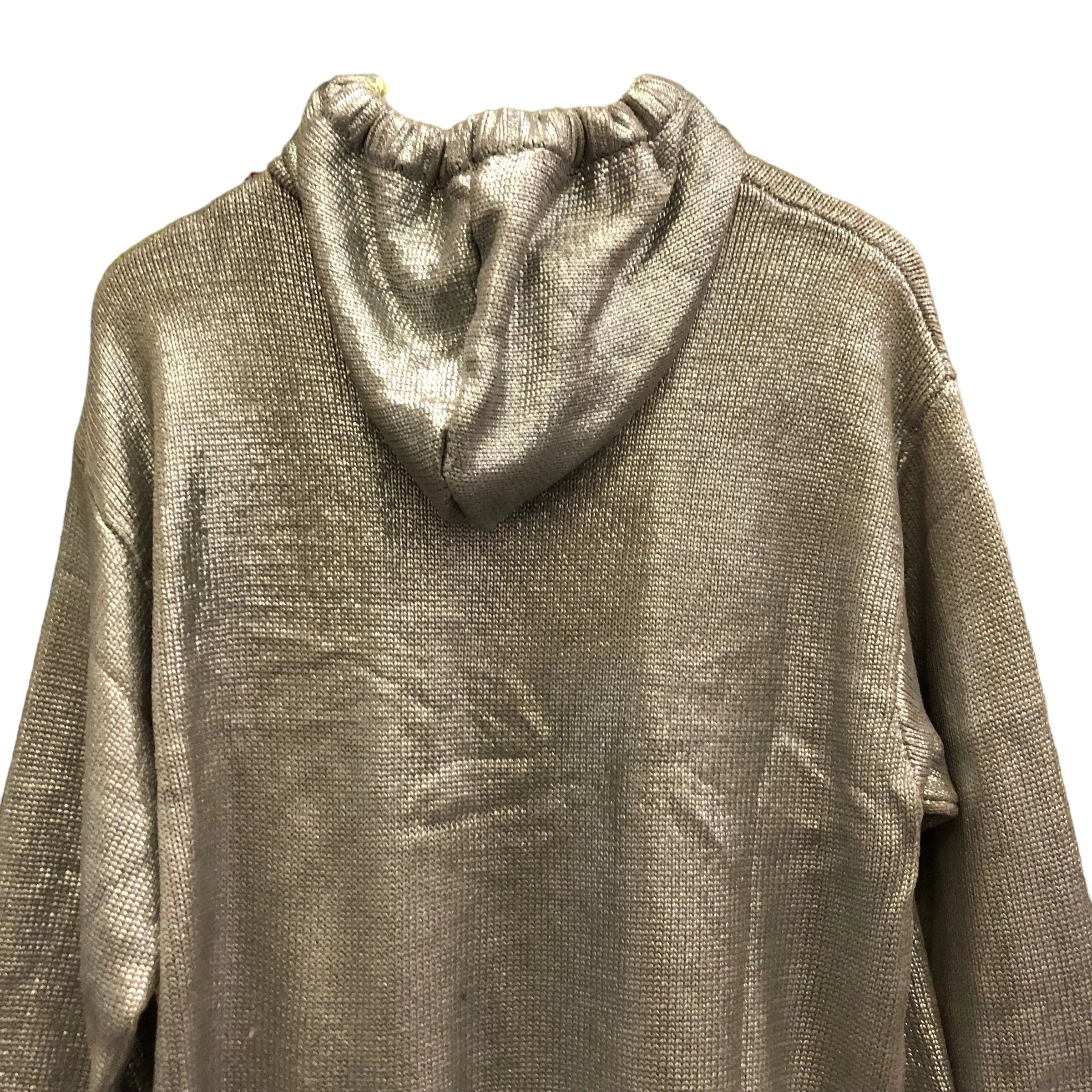 Silver Knit Hoody Sweater