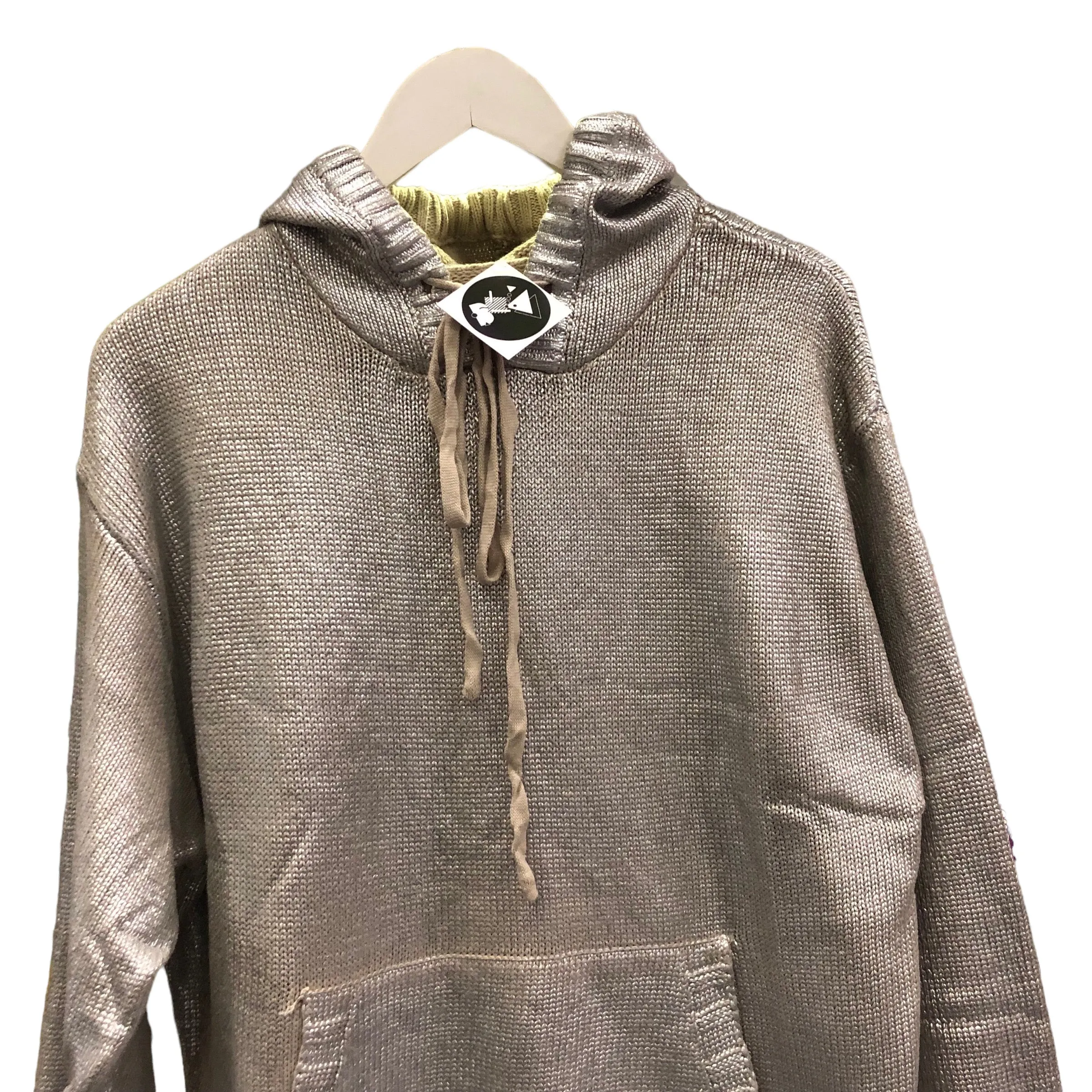 Silver Knit Hoody Sweater