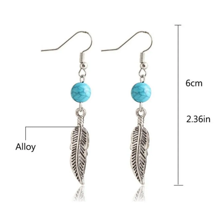 SUSENSTONE 2016 New Fashion sterling-silver-jewelry earrings fashion jewelry 1Pair Circular Leaves Eardrop Jewelry