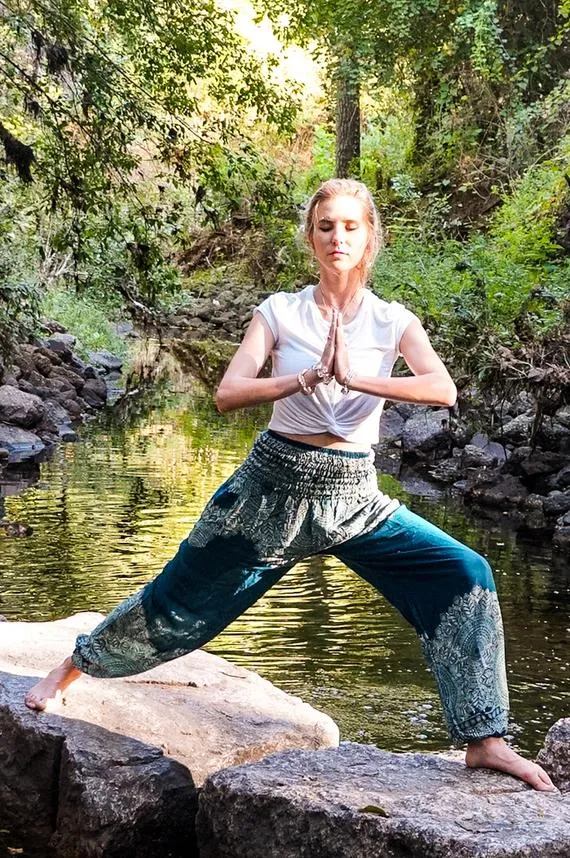 Teal Floral Boho Pants | CozyCouture®