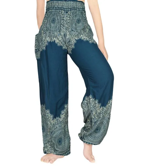 Teal Floral Boho Pants | CozyCouture®