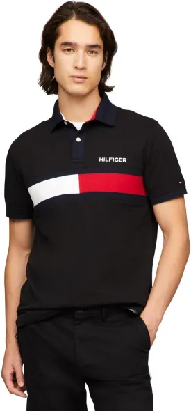 Tommy Hilfiger Men's Short Sleeve Cotton Pique Flag Polo in Regular Fit