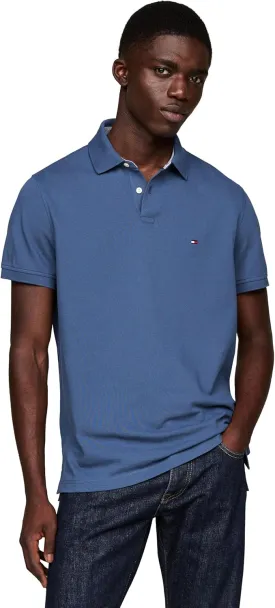 Tommy Hilfiger Men's Short Sleeve Polo Shirts in Regular Fit with Stretch and Organic Pique Cotton
