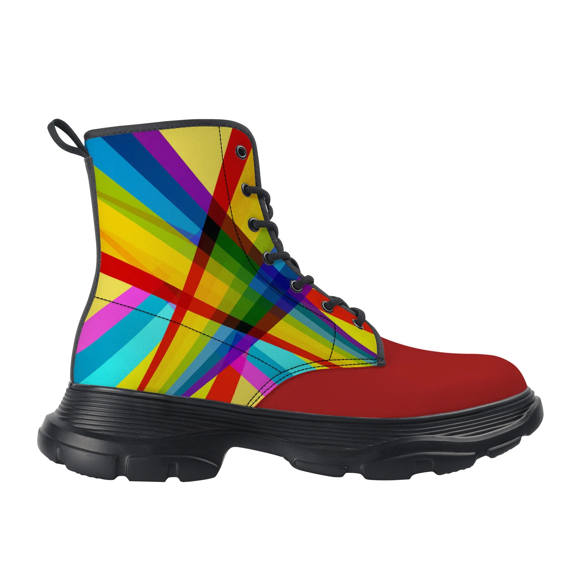 Unisex Chunky Boots -Yellow/Red