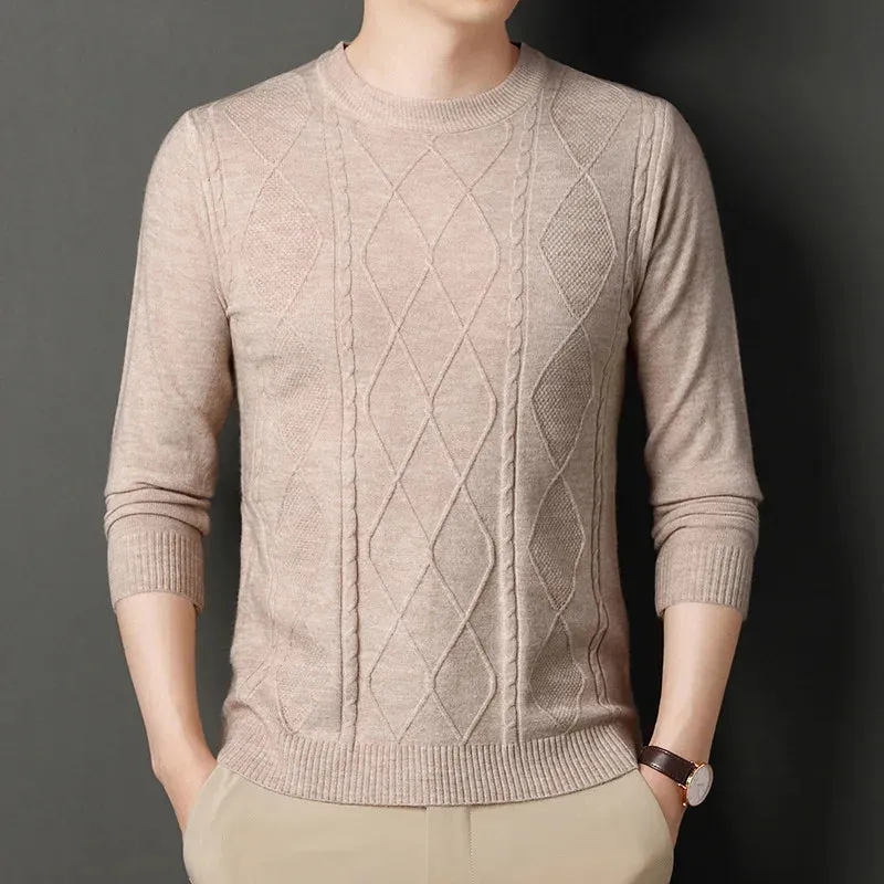 Versatile Men's Knit Pullover Sweater