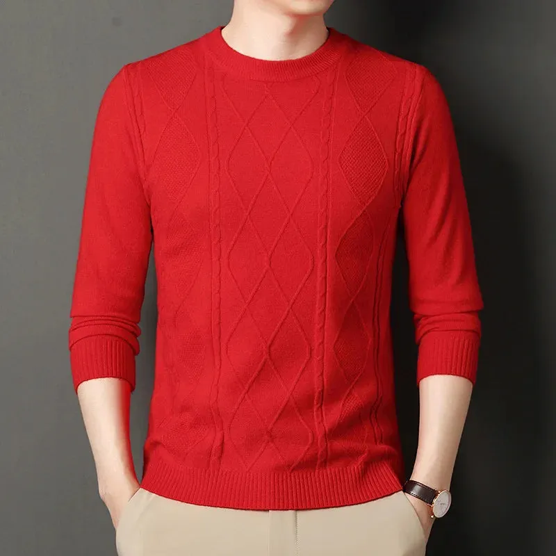 Versatile Men's Knit Pullover Sweater
