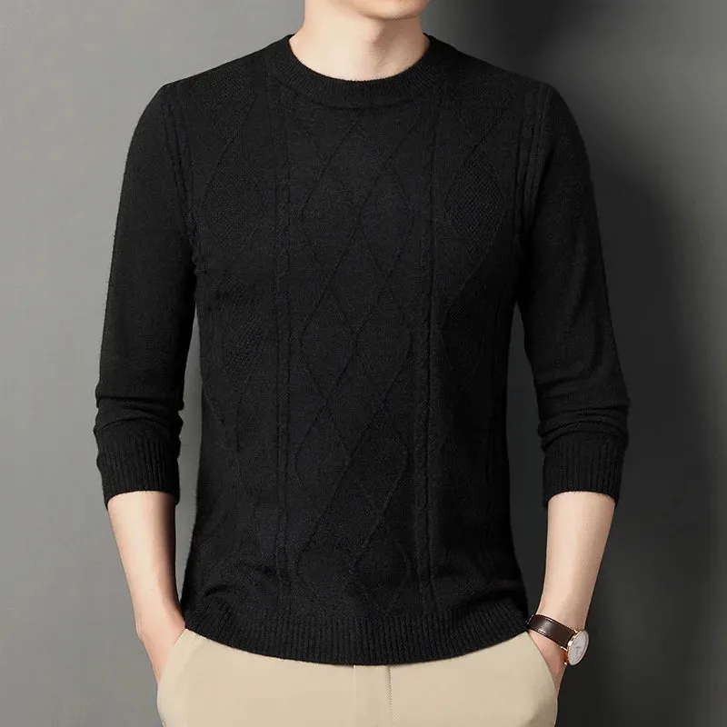 Versatile Men's Knit Pullover Sweater