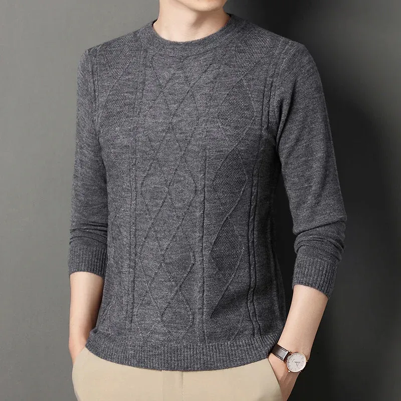 Versatile Men's Knit Pullover Sweater