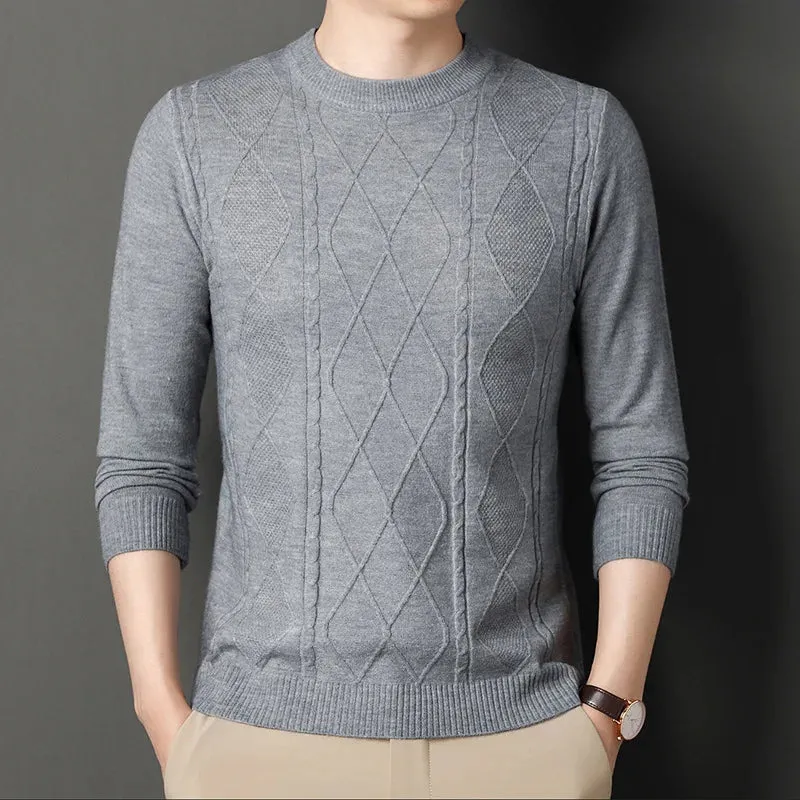 Versatile Men's Knit Pullover Sweater