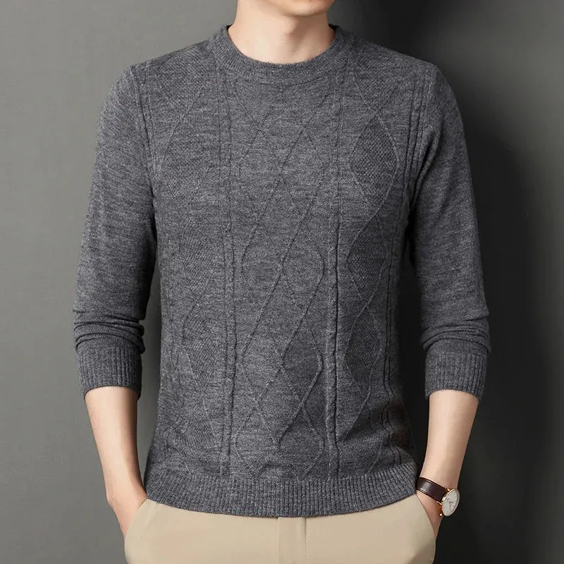 Versatile Men's Knit Pullover Sweater