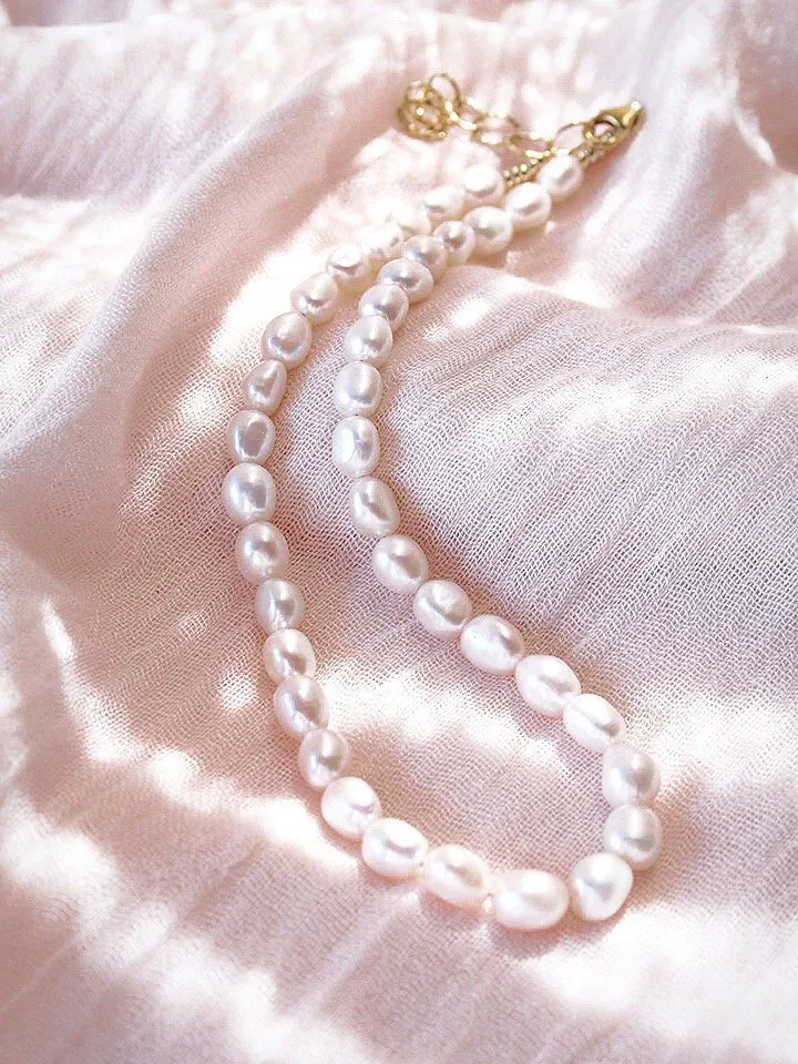 White Pearl Choker Necklace - Ala