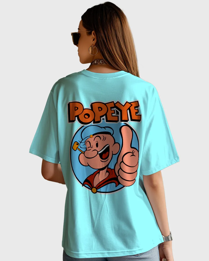 Womens Oversized TShirt Cartoon Popeye