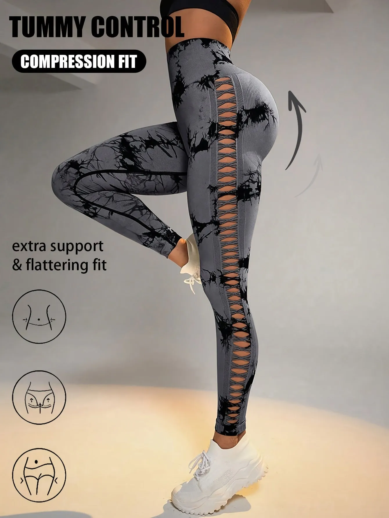 Women's Yoga Sports Workout Trousers Stretch Hollow Out Leggings