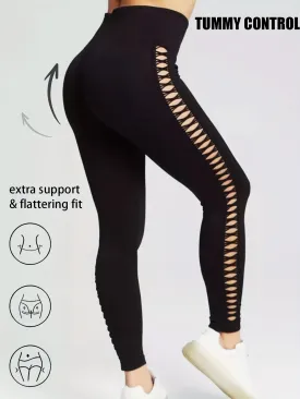Women's Yoga Sports Workout Trousers Stretch Hollow Out Leggings