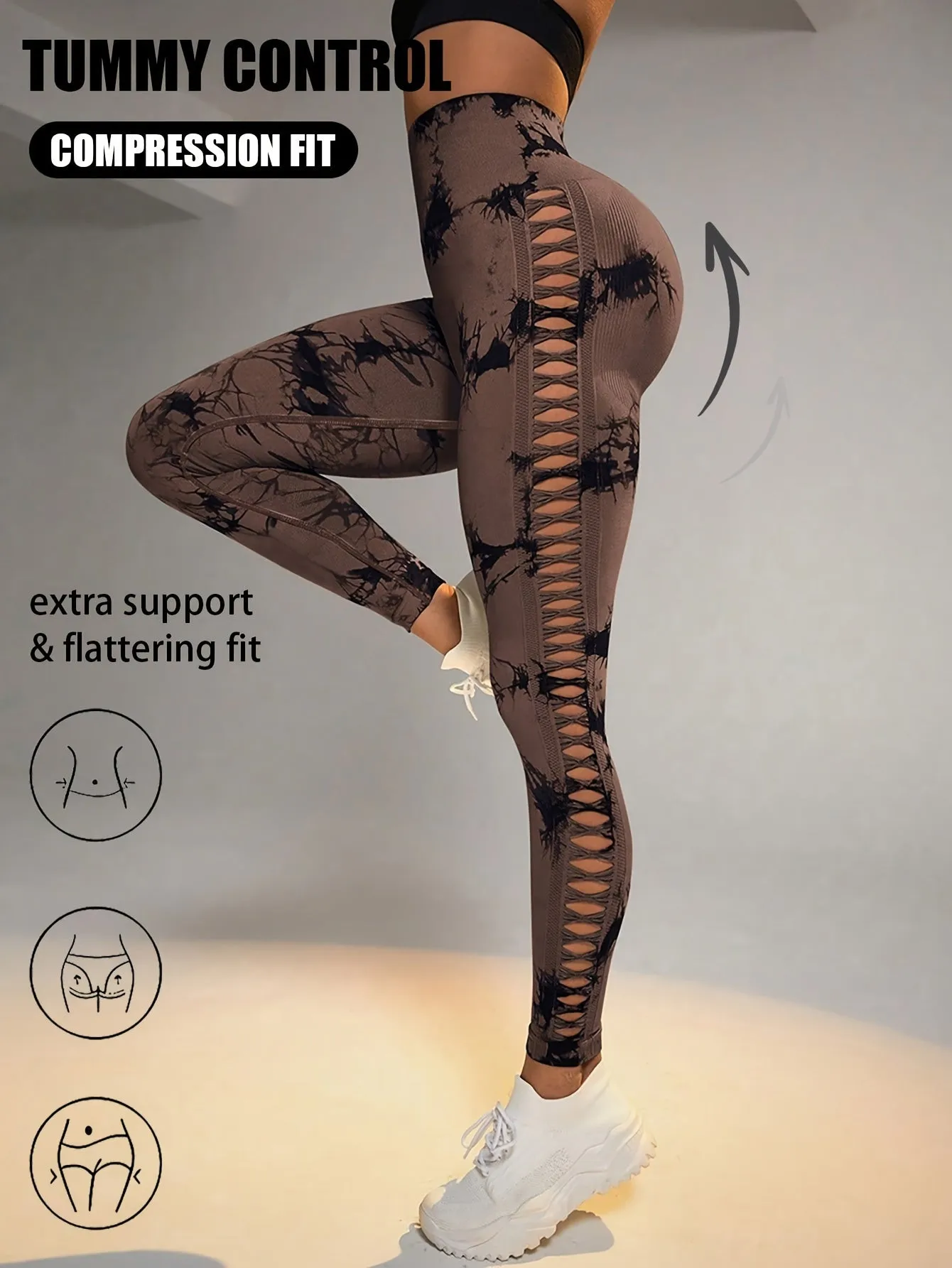 Women's Yoga Sports Workout Trousers Stretch Hollow Out Leggings